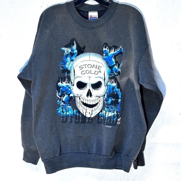 Vintage Hanes Heavyweight 1998 WWF Stone Cold Steve Austin Black Long Sleeve